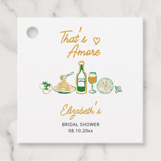 Dat is Amore Rustieke Italiaanse Bruidsdouche Bedankjes Labels (Voorkant)