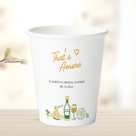 Dat is amore! Rustieke Italiaanse bruidsdouche Papieren Bekers