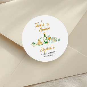 Dat is Amore Rustieke Italiaanse Eet Bridal Shower Ronde Sticker
