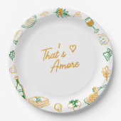 Dat is Amore Rustieke Italiaanse Eetwaren Bruiloft Papieren Bordje (Voorkant)