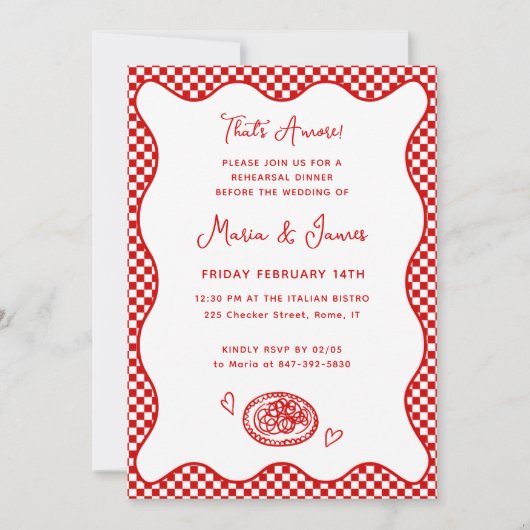 Dat is Amore! Schattige rood Italiaans repetitiedi Kaart (Voorkant)