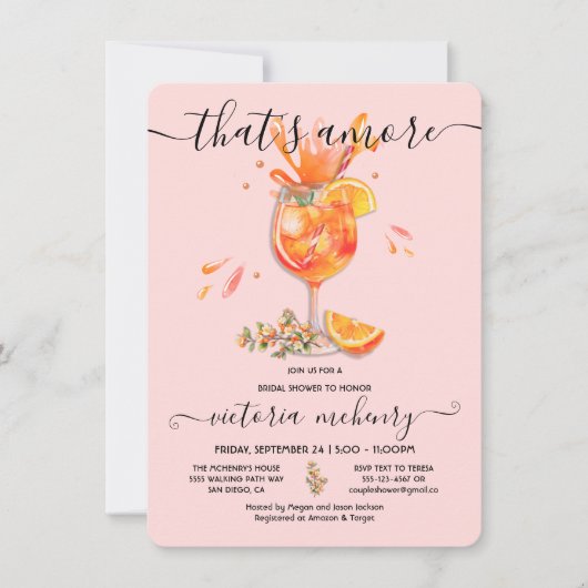 Dat is Amore Spritz Vrijgezellenfeest Kaart (Voorkant)