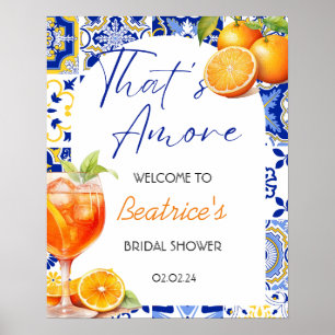 Dat is Amore Spritz Vrijgezellenfeest Welkomstbord Poster