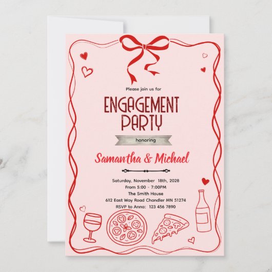 Dat is Amore uitnodiging voor verlovingsfeest (Voorkant)