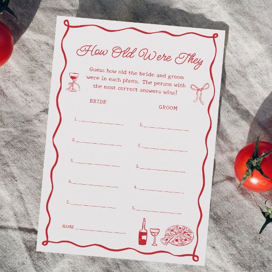 Dat is Amore Vrijgezellenfeest Guess de Age Game K Kaart