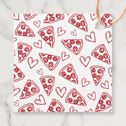 Dat is Amore Vrijgezellenfeest Hand Drawn Pizza Re Bedankjes Labels (Achterkant)