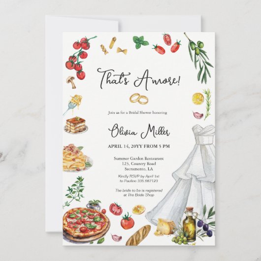 Dat is Amore Vrijgezellenfeest in Italiaanse stijl Kaart (Voorkant)