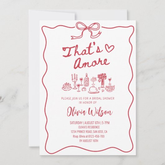 Dat is Amore Vrijgezellenfeest - Italiaans banket  Kaart (Voorkant)