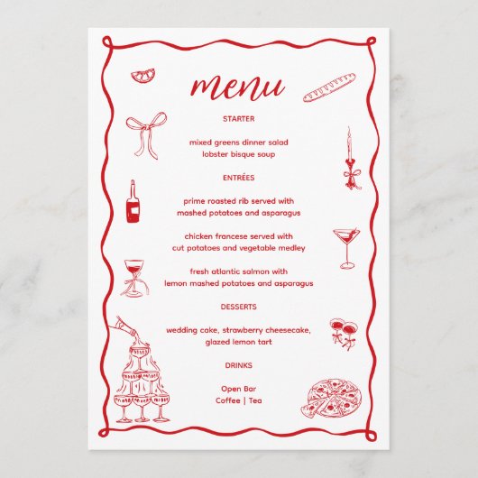 Dat is Amore Vrijgezellenfeest Menu (Voorkant)