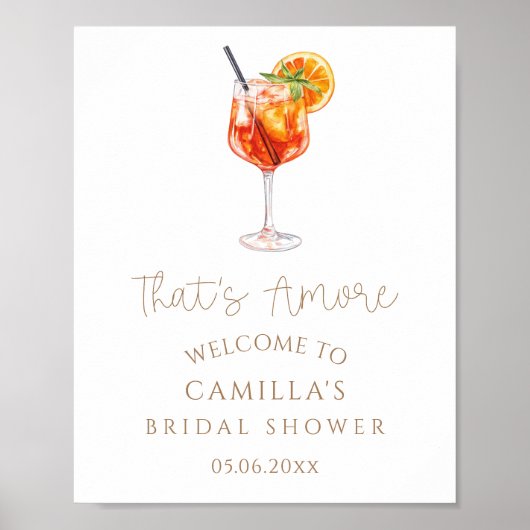 Dat is Amore Vrijgezellenfeest Welkom Poster (Voorkant)