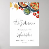 Dat is Amore! Waterverf Italiaans eten welkomstbor Poster (Voorkant)