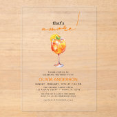 Dat is Amore Waterverf Spritz Vrijgezellenfeest Acryl Uitnodigingen (Voorkant)