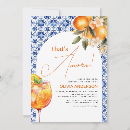 Dat is Amore Waterverf Spritz Vrijgezellenfeest Kaart (Voorkant)