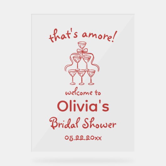 Dat is Amore! Wervelende Bruidsdouche Acryl Bord (Voorkant)