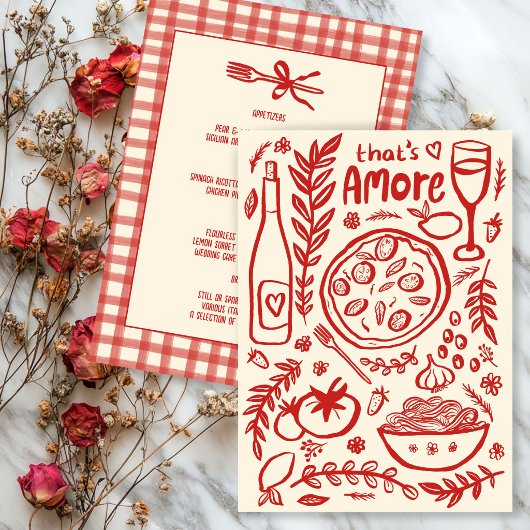 Dat is Amore Whimsical Aangepaste Italiaanse Eten Menu