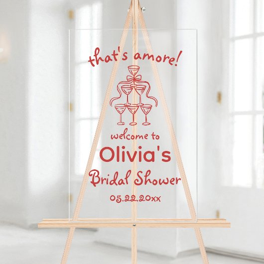 Dat is Amore! Whimsical Bruidsfeestje Acryl Bord