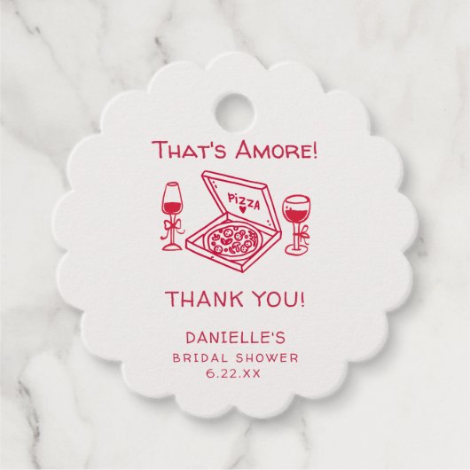 Dat is Amore Whimsical Hand Getekende Bruiloft Fee Bedankjes Labels (Voorkant)