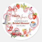 Dat is Amore Whimsical Italiaans Bruidsdiner Ronde Sticker (Voorkant)