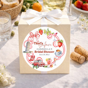 Dat is Amore Whimsical Italiaans Bruidsdiner Ronde Sticker