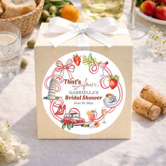Dat is Amore Whimsical Italiaans Bruidsdiner Ronde Sticker