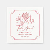 Dat is amore! Whimsical Pizza & Wijn Bruidsbruilof Servet (Voorkant)