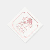 Dat is amore! Whimsical Pizza & Wijn Bruidsbruilof Servet (Hoek)