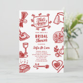 Dat is Amore Whimsieke Pasta Bruiloftsfeest Kaart (Staand voorkant)