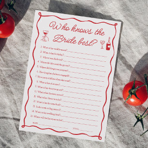 Dat is Amore Who Knows the Bride Best Game Kaart