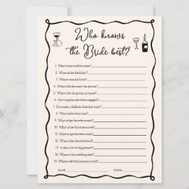 Dat is Amore Who Knows the Bride Best Game Kaart