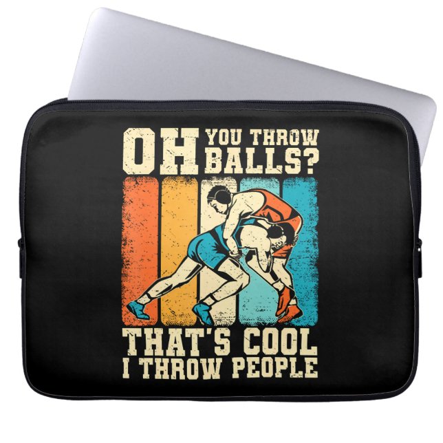 Dat is Cool Ik Gooi Mensen Laptop Sleeve (Voorkant)
