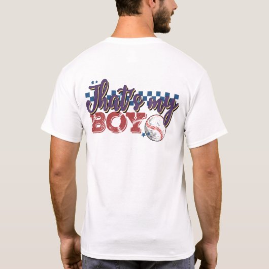 Dat is de Baseball Parent van My Boy Player T-shirt (Achterkant)
