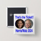 Dat is de Ticket Vierkante Button 5,1 Cm (Voorkant /achterkant)