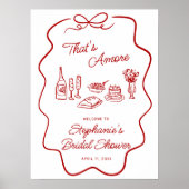 Dat is een Amore Rode Doodle Kader Welkom Poster (Voorkant)