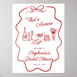 Dat is een Amore Rode Doodle Kader Welkom  Poster