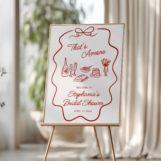 Dat is een Amore Rode Doodle Kader Welkom Poster