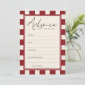 Dat is een Amore Rood Geruit Bruidsdiner Advieskaart (Staand voorkant)