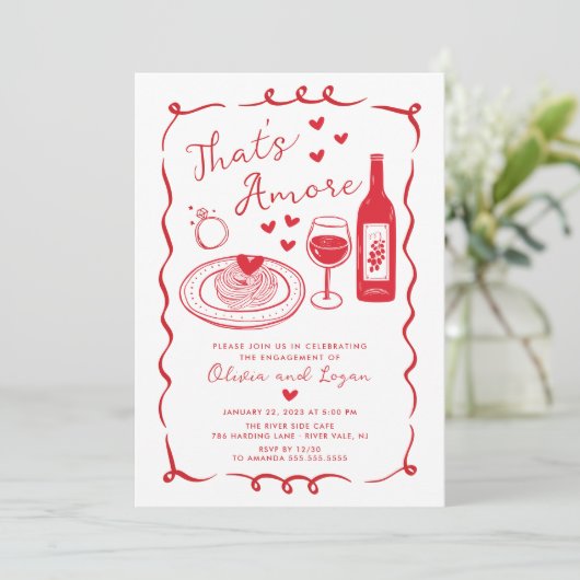 Dat is een ander diner verlovingsfeest kaart (Staand voorkant)