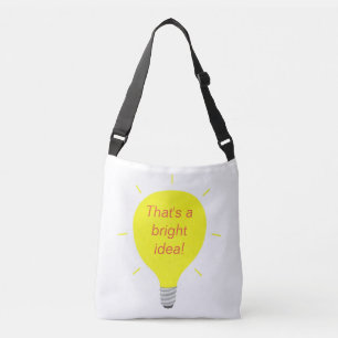 Dat is een helder idee, gele gloeilamp, tassen