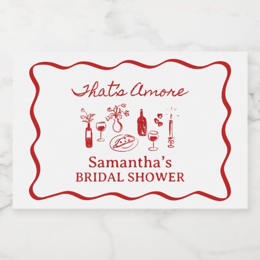 Dat is een Italiaans pizza-Vrijgezellenfeest Sparkling Wijnetiket (Enkel label)