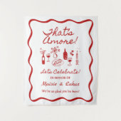 Dat is een Italiaans themabruiloftfeest bord Wandkleed (Voorkant)
