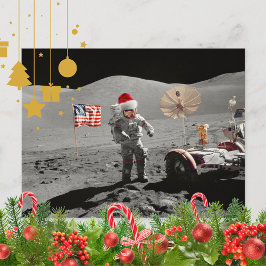 Dat is één kleine stap voor Kerstman Apollo 17 Feestdagenkaart