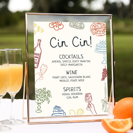 Dat is een kleurrijker geïllustreerd balkmenu poster