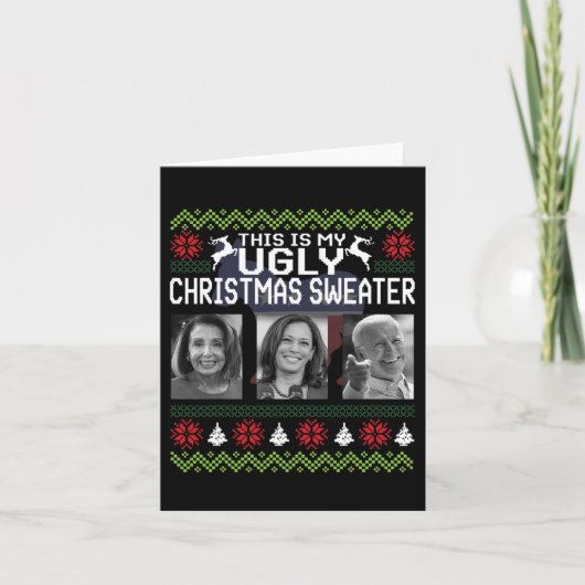 Dat is een lelijke kersttrui Joe Biden Harris Kaart (Voorkant)
