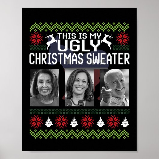 Dat is een lelijke kersttrui Joe Biden Harris Poster (Voorkant)