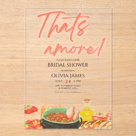 Dat is een meer acryl bruids douche uitnodiging (Voorkant)