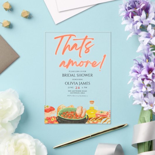 Dat is een meer acryl bruids douche uitnodiging (Insitu (Huwelijk))