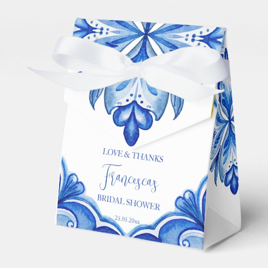 Dat is een meer Blauwe tegel citroen Italiaans vri Bedankdoosjes (Voorkant Zijde)