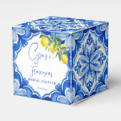 Dat is een meer Blauwe tegel citroen Italiaans vri Bedankdoosjes (Voorkant Zijde)