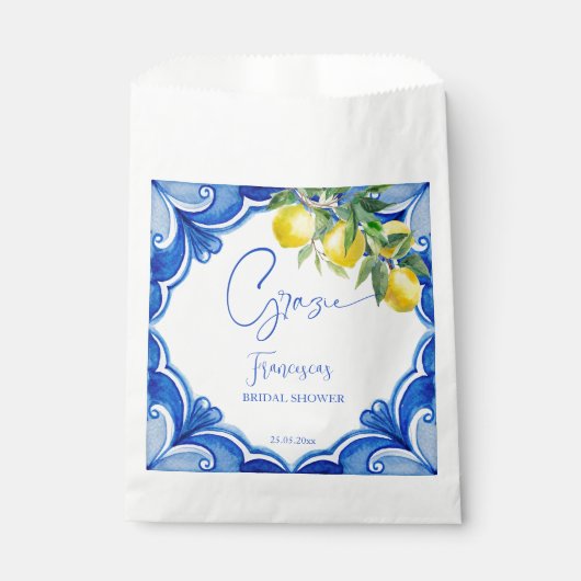 Dat is een meer Blauwe tegel citroen Italiaans vri Bedankzakje (Voorkant)