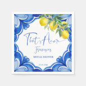 Dat is een meer Blauwe tegel citroen Italiaans vri Servet (Voorkant)